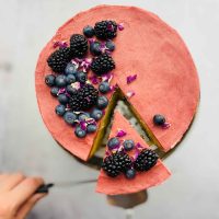 Orange blueberry birthday cake