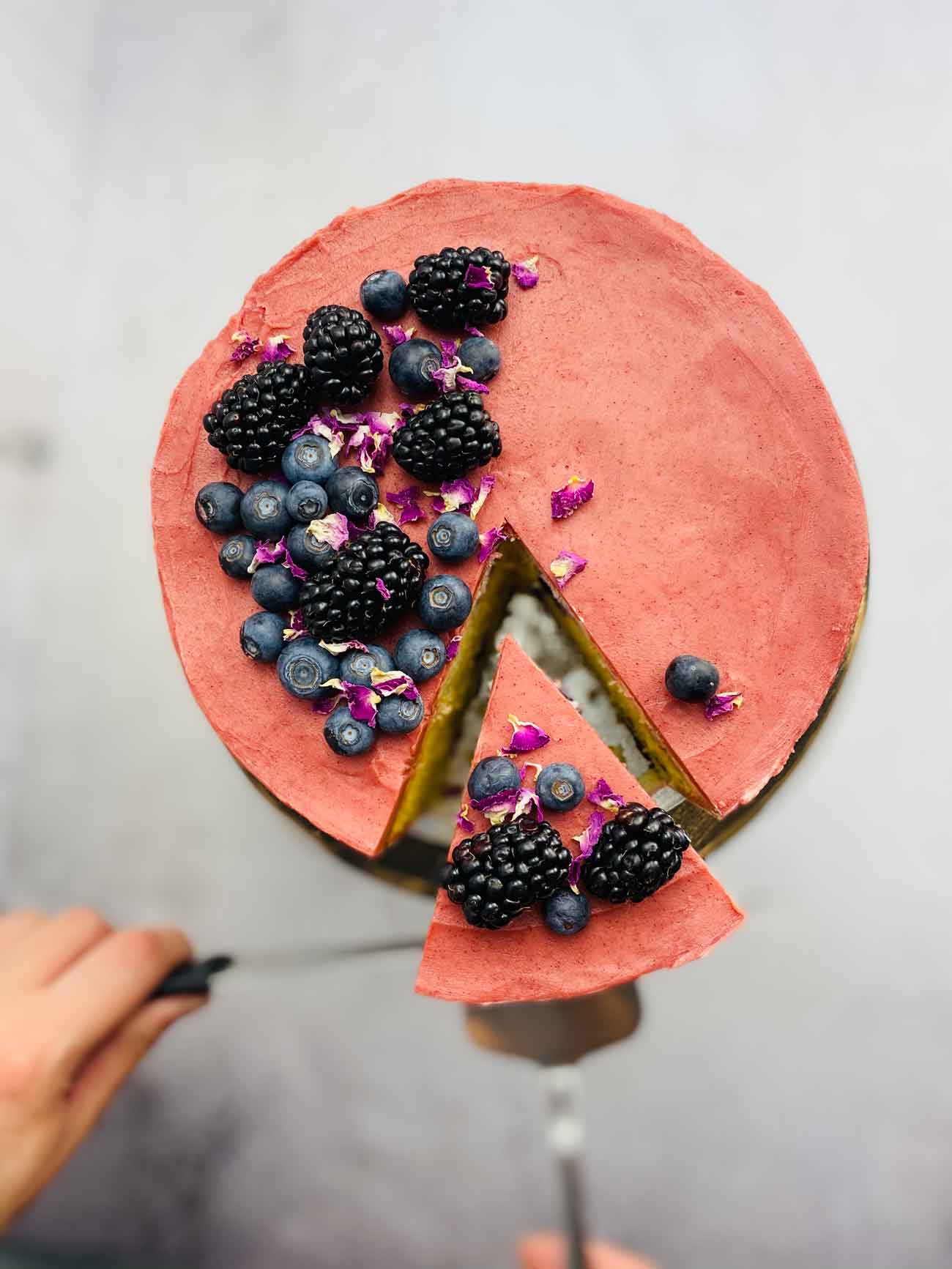 Orange blueberry birthday cake
