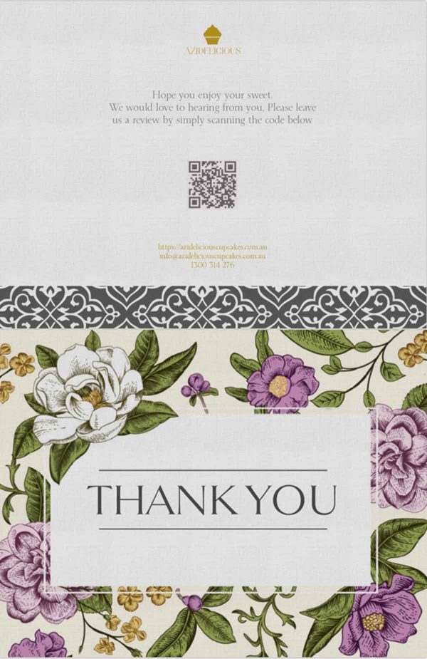 Floral thank you postcard