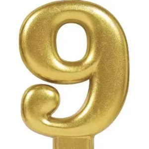 Gold Number 9 Candle