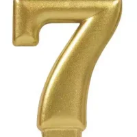 Gold 7 number cake candle