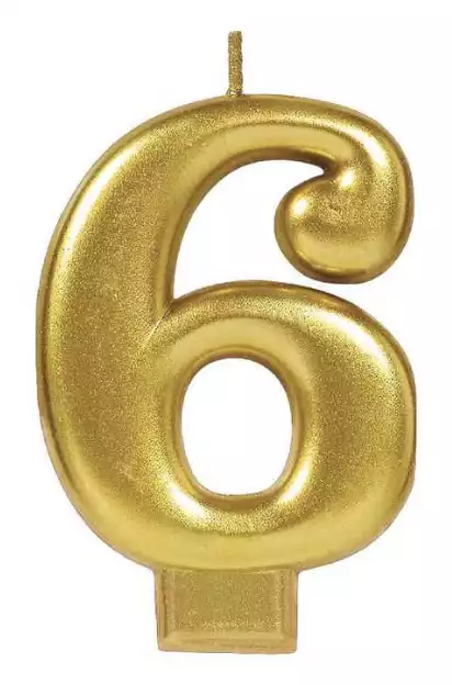 6 Number cake candle