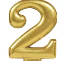 Gold Number 2 Candle