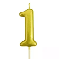Gold Number 1 Candle