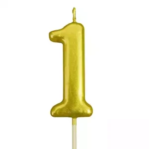 Gold Number 1 Candle