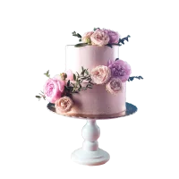 Fresh Pink Cream Wedding Cake
