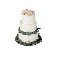 18 2 Tier White Wedding Cake