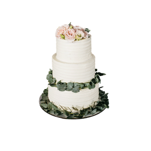2 Tier White Wedding Cake