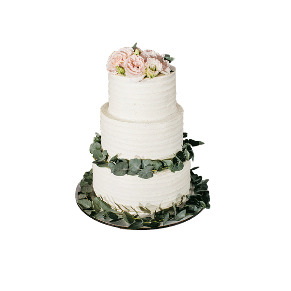 18 2 Tier White Wedding Cake