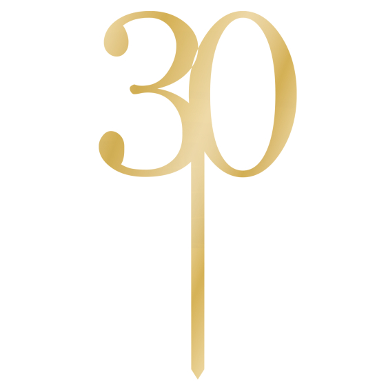 30 Gold Cake topper