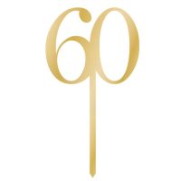 Gold Number 60 cake topper