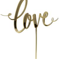 Golden love cake topper