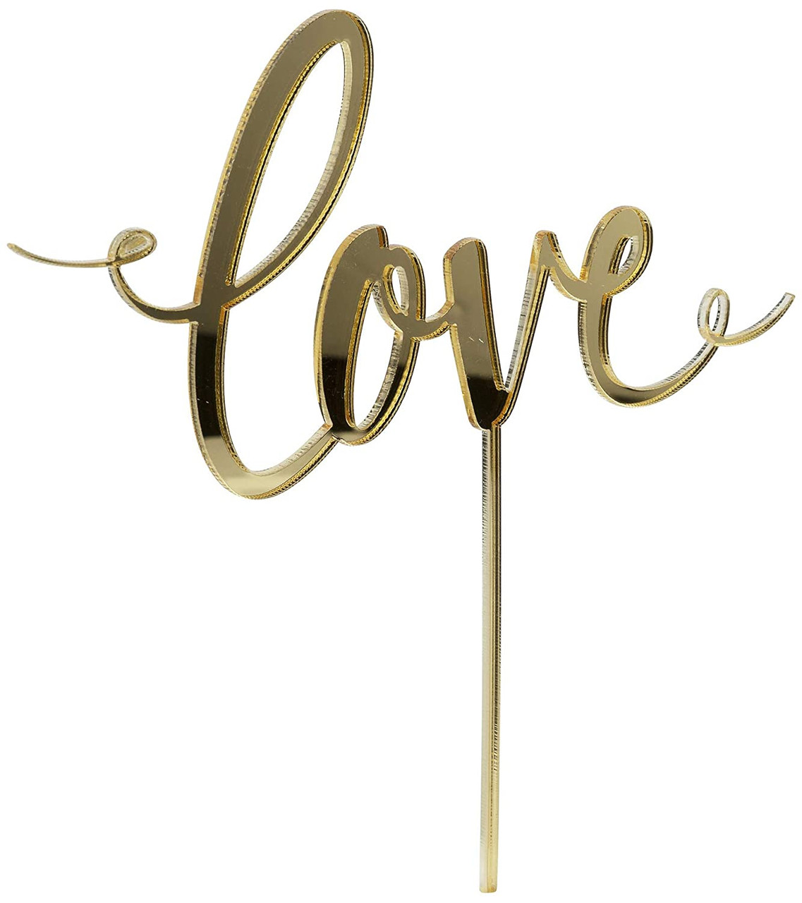 Golden love cake topper