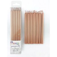 rose gold metallic slim candles