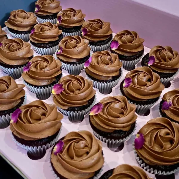 Mini-Chocolate-WdddinG-cake-Azidelicious-In-Adelaide Mini Chocolate Wedding Cupcakes